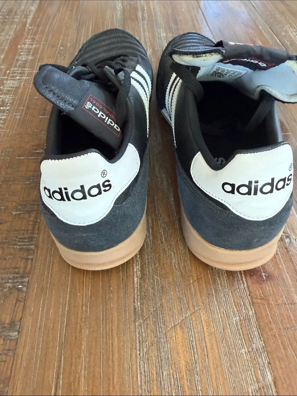 adidas Black & White Mundial Goal Leather Sneakers